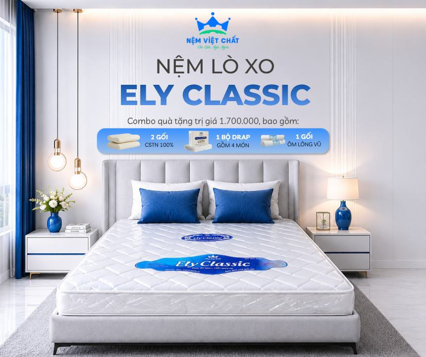 Nệm Lò Xo Ely Classic bảo vệ cột sống