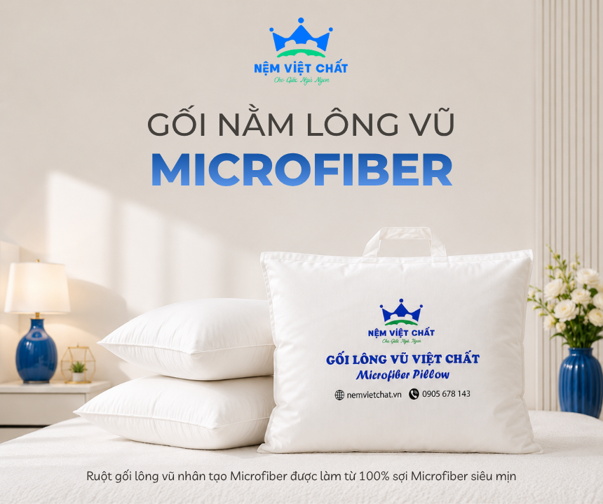 Gối Nằm Lông Vũ Microfiber