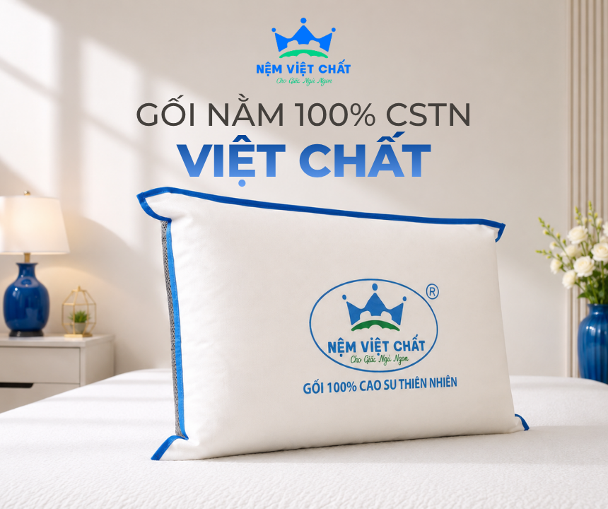 Gối Nằm 100% Cao Su Thiên Nhiên Việt Chất