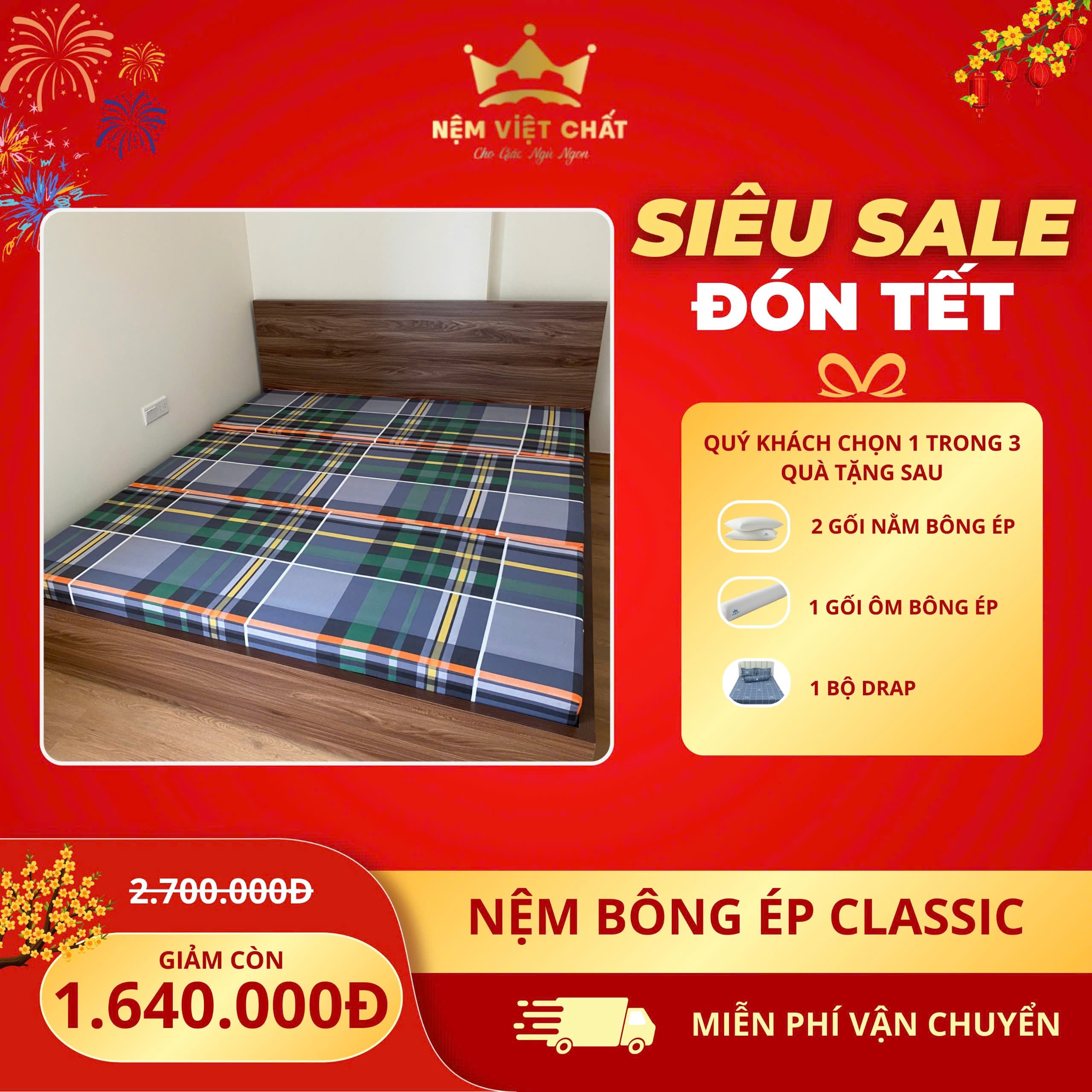 Nệm Bông ép Classic