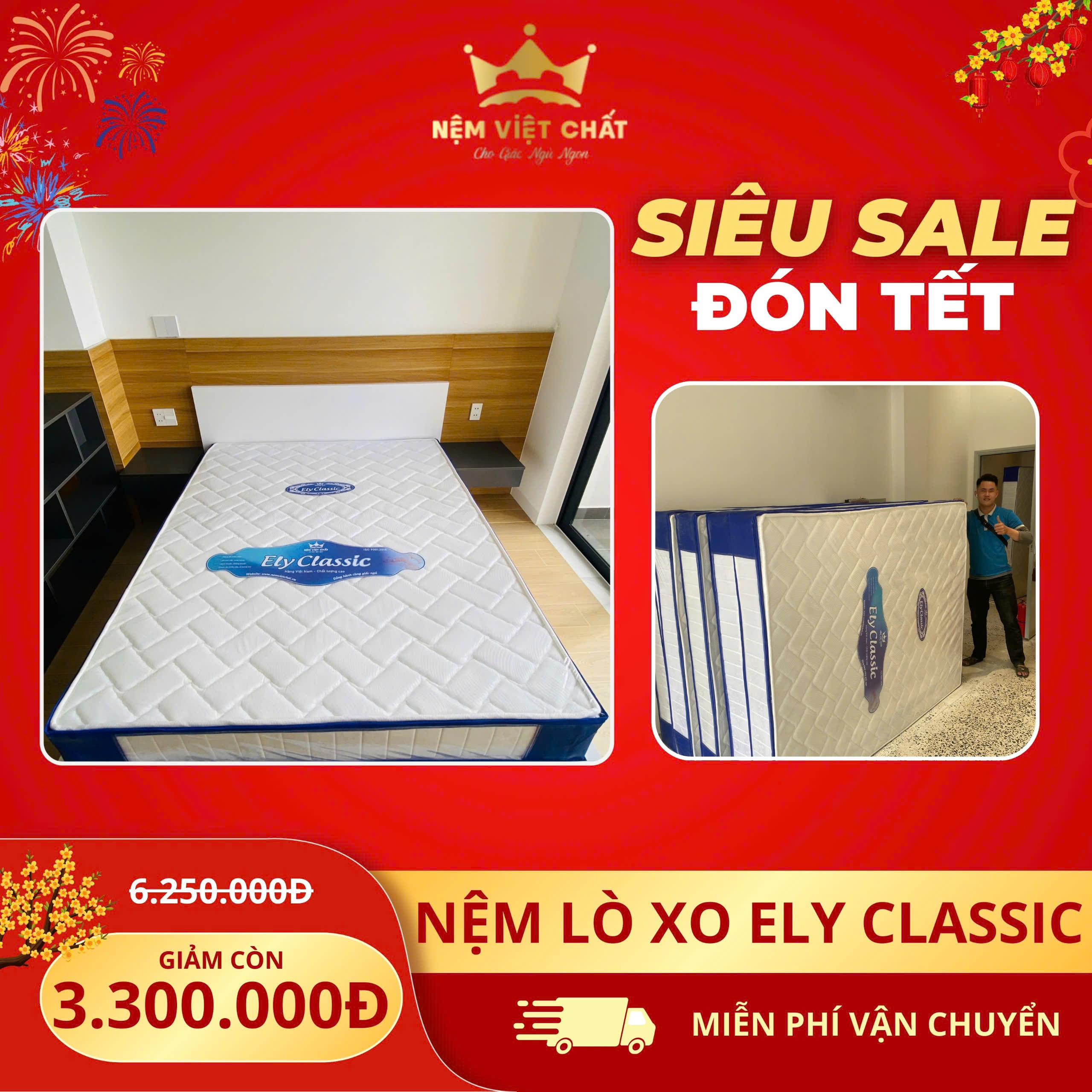 Nệm Lò Xo Ely Classic bảo vệ cột sống