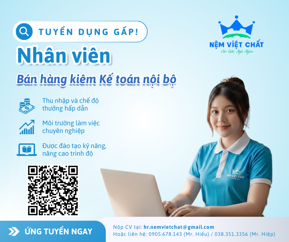 Tuyển dụng kế toán nội bộ kiêm tư vấn bán hàng