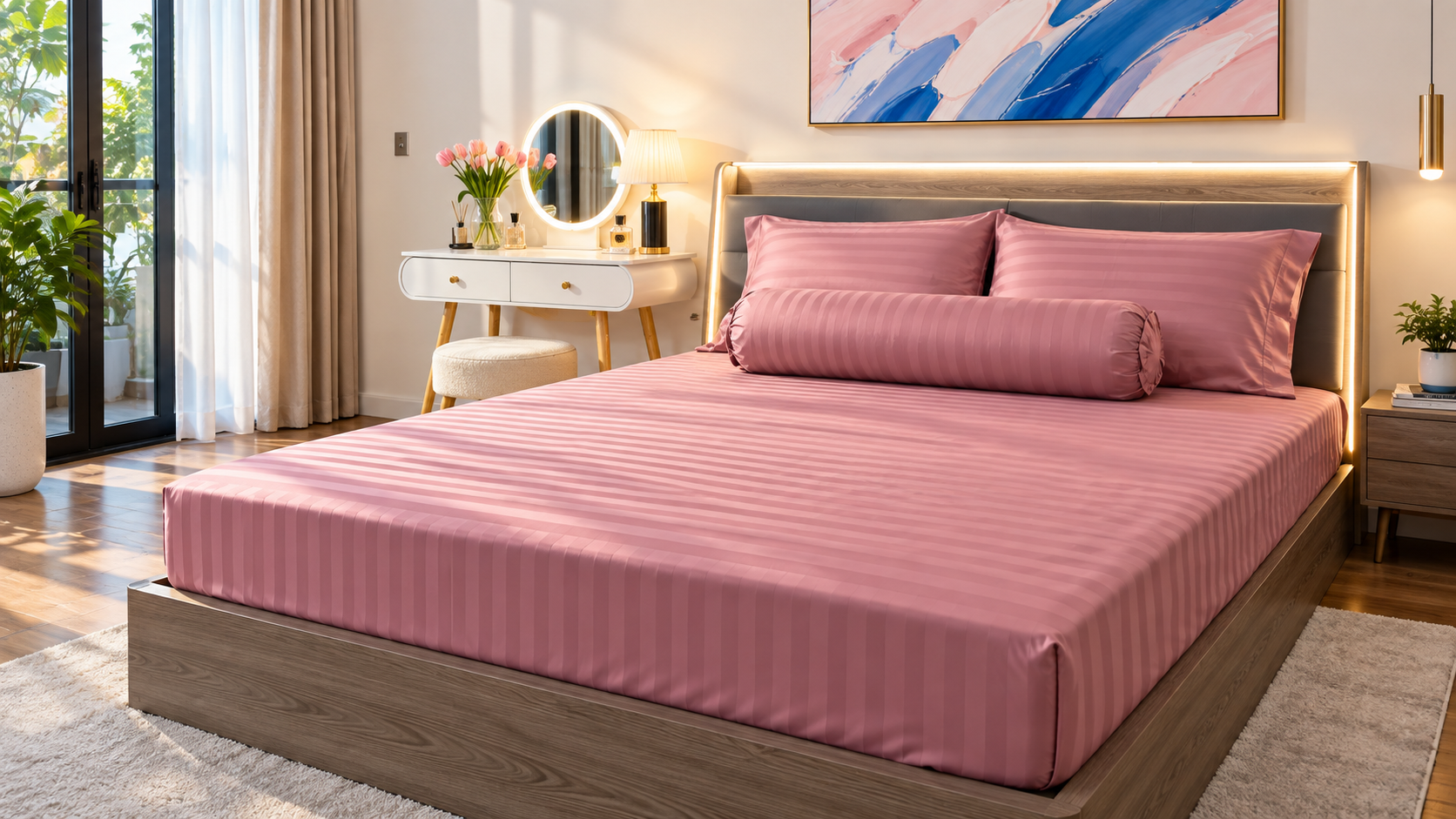 REVIEW DRAP COTTON SỌC 3CM CHUẨN KHÁCH SẠN 4 SAO: GIẢI PHÁP TIẾT KIỆM CHO HOMESTAY VÀ PHÒNG NGỦ HIỆN ĐẠI