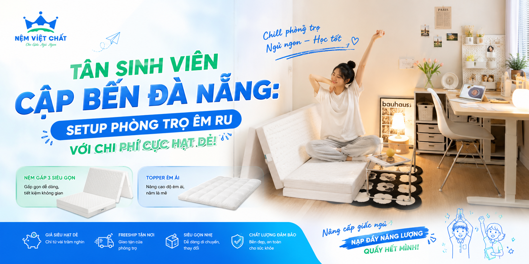 TÂN SINH VIÊN CẬP BẾN ĐÀ NẴNG: BÍ QUYẾT SETUP PHÒNG TRỌ ÊM RU VỚI CHI PHÍ CỰC HẠT DẺ